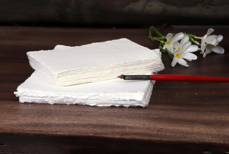 HLC 50 Pack Cotton Watercolor Paper with Deckle Edge 200 GSM Rough Textured Watercolor Paper for Writing - Image 5